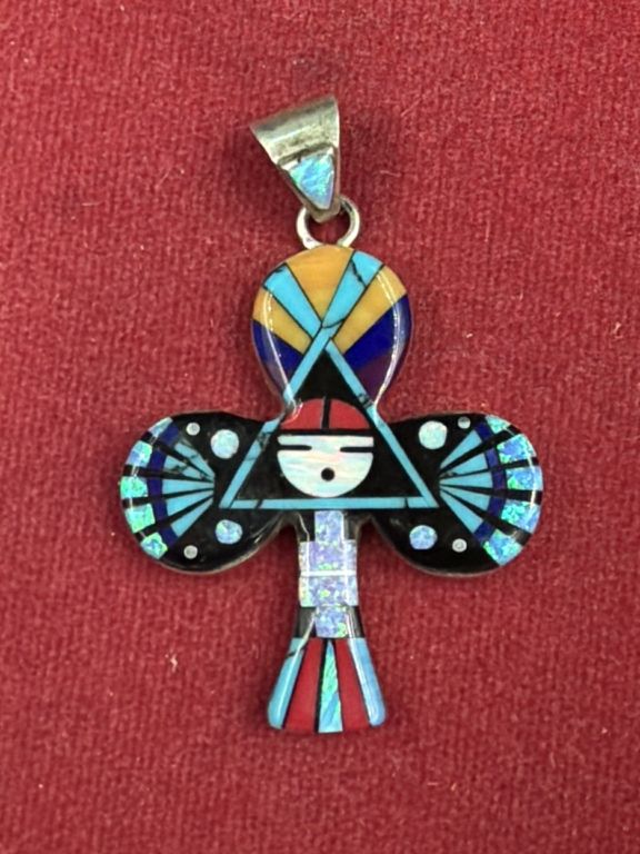 Lot 330: Sterling Silver Zuni Pendant "Signed"
