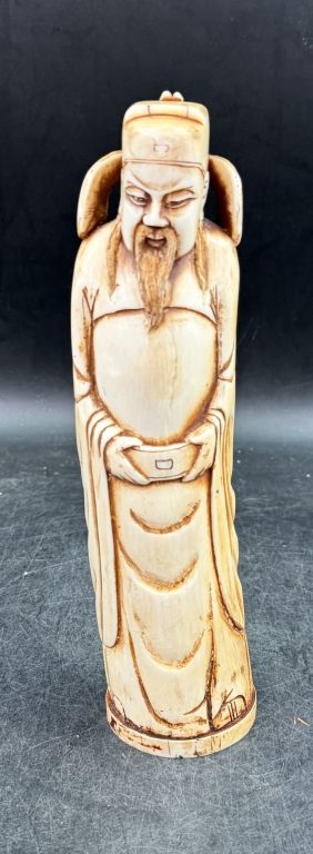 Lot 334: Chinese Ivory Figure Shou Lao or Scholar