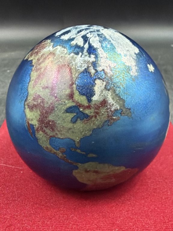 Lot 352: Lindberg Studios Art Glass Earth Paperweight