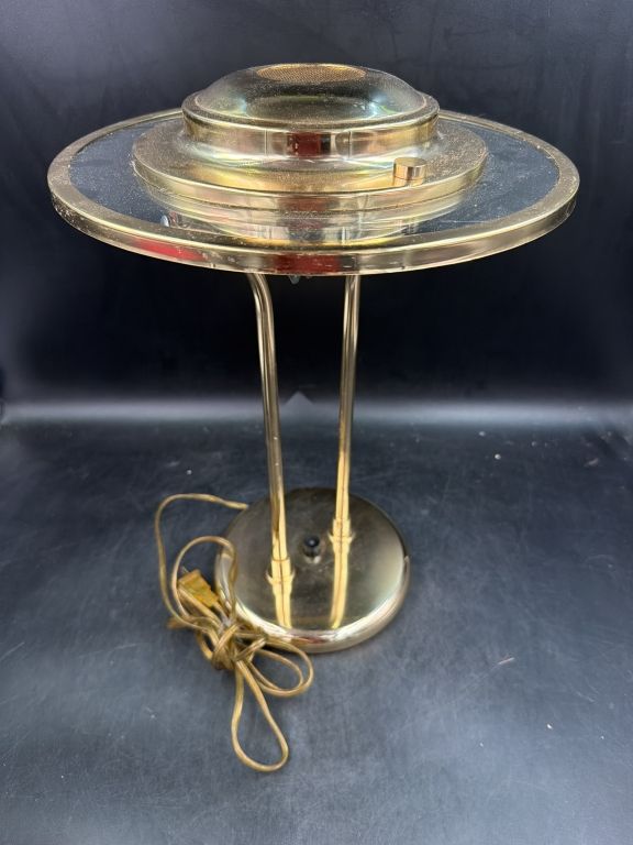Lot 392: Vintage Brass Saturn Lamp "UFO"