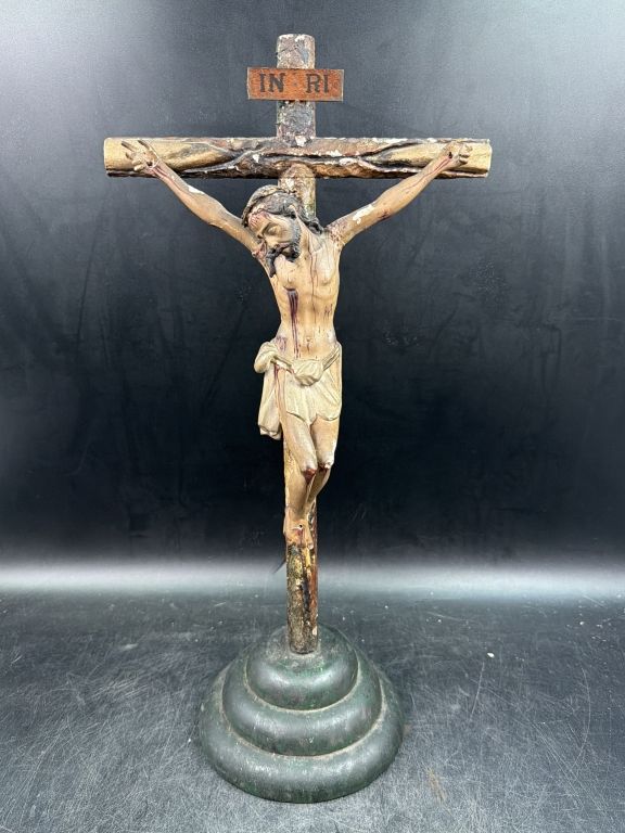 Lot 402: Antique Religious Sculpture