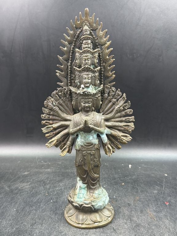 Lot 408: Brass Avalokiteshvara Statue