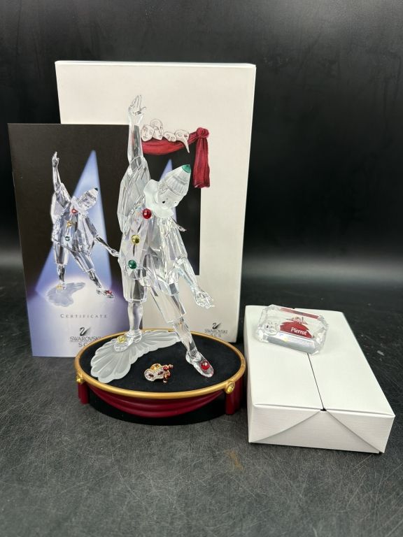 Lot 439: Swarvoski Masquerade Pierrot Crystal Figure