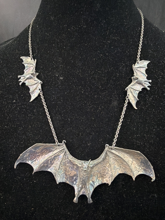 Sterling 3 Bat Necklace