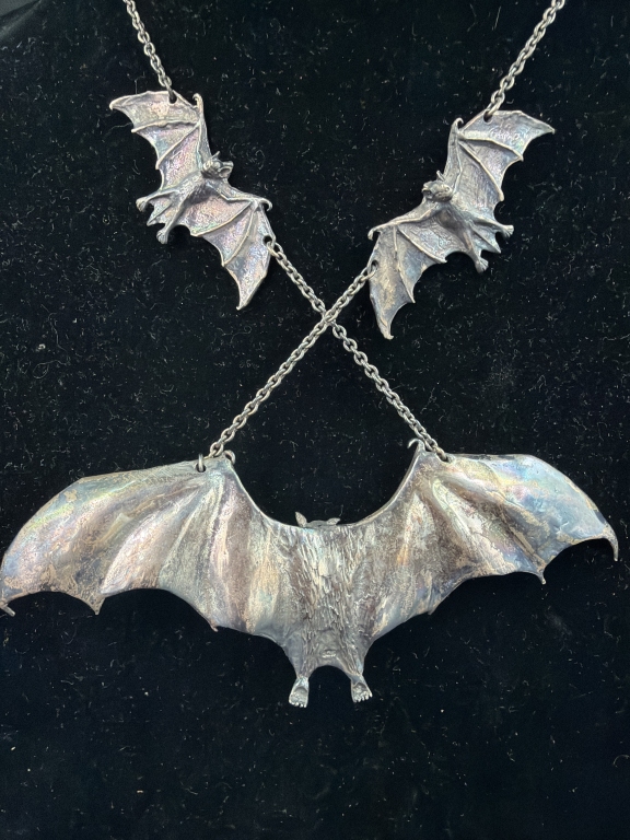 Sterling 3 Bat Necklace