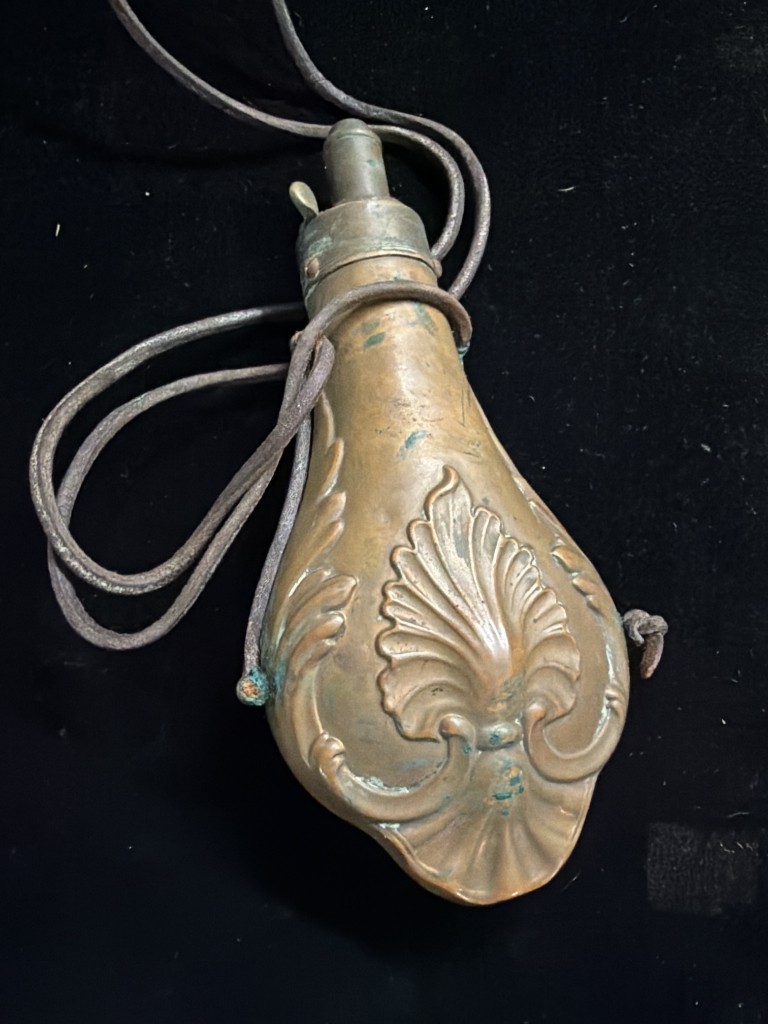 Antique Copper and Brass Black Powder Flask