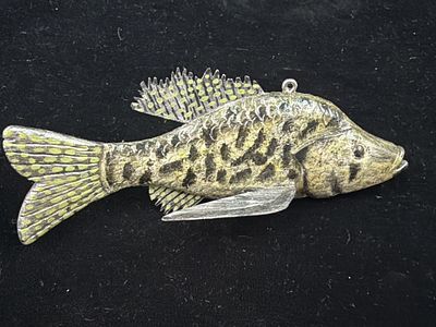 Black Crappie Fish Decoy. Signed by artist Floyd Osga. See pictures, condition is good. Measures 