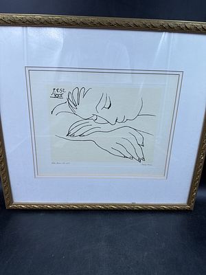 Sleeping Woman ( Pablo Picasso). Measured 17" x 19". See pictures. No refunds given.
