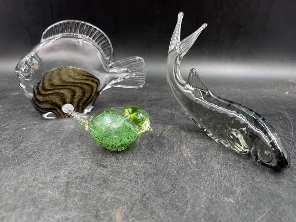 Three hand blown pieces,