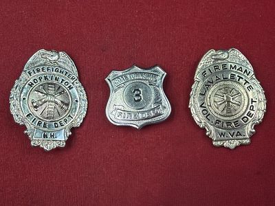 Vintage First Responder Badges. Total of 3 in this lot. They are all Fire Dept Badges. See 