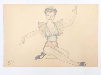 Танцорша. 
1949 г. 
Формат А4. 
Бумага, карандаши.