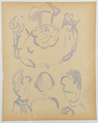 Окопное творчество. Рисунок немца. 
1940-е гг., ВОВ. 
Бумага, акварель.