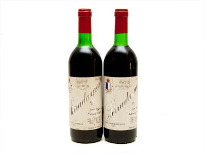 DUAS GARRAFAS DE VINHO TINTO DE MESA DO TEJO. Duas ( 2 ) garrafas de vinho tinto de mesa da 