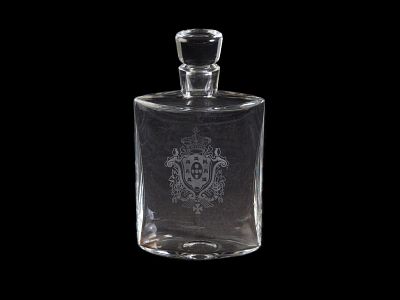 DECANTER “ATLANTIS”. Em cristal moldado e gravado, fabrico da “ Atlantis ”, trabalho do s&eacute;c. XX. 
