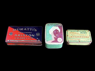 TR&Ecirc;S CAIXAS PARA TABACO E DE PRODUTOS FARMACEUTICOS. “ CAIXA PARA CIGARROS ” - Em chapa 