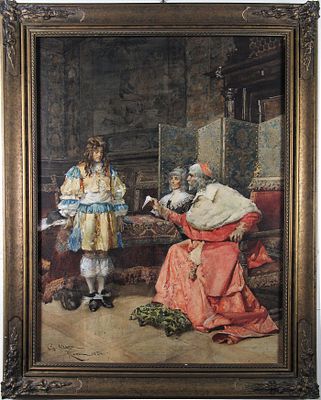 Giulio Cervi (Roma 1854–1893) - La lettera. Tecnica Acquarello su carta Misure 69x52 cm Data 