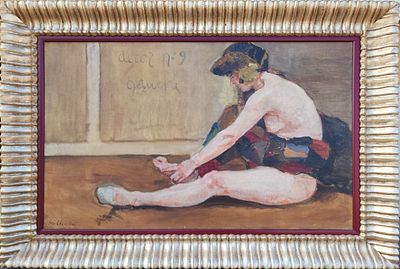 Carlo Cherubini (Ancona 1897–Venezia 1978) - La ballerina. Tecnica Olio su tela Misure 60,5x100 cm 
