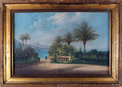 Anonimo (XIX secolo) - Veduta di Nizza. Tecnica Tempera su carta Misure 27x40,5 cm Provenienza: 