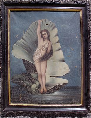 Autore del XIX secolo - Nascita di Venere. Tecnica Olio su tela Misure 60x46 cm Provenienza: 