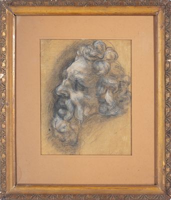 Sabatelli (XIX secolo) - Testa di uomo. Tecnica Tecnica mista su carta Misure 26x20,5 cm 