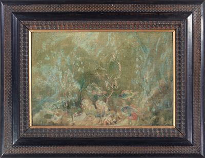 Gino Romiti (Livorno 1881–1967) - Fondo marino. Tecnica Olio su tela applicata a cartoncino Misure 