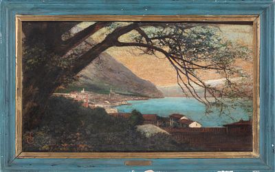 Lago di Garda (Gargnano). Tecnica Olio su tavola Tiratura Siglato T.C. (XIX 