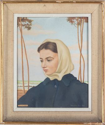 Paolo Dal Seno (XX secolo) - Ritratto femminile. Tecnica Olio su tela Misure 50x40 cm Data 