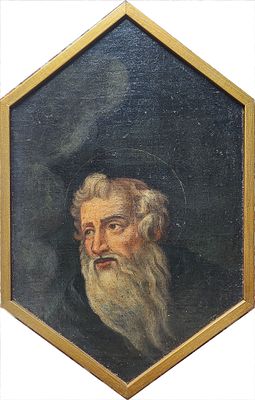 Autore del XVII secolo - Ritratto di Santo. Tecnica Olio su tela Misure 42x27 cm Provenienza: 