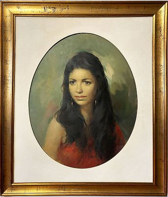 Ernesto Quarti Marchi&ograve; (Bergamo 1907–1982) - Ritratto di ragazza. Tecnica Olio su tela Misure 80x60 