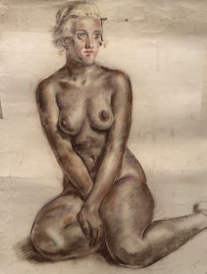 П.П.Соколов-Скаля. Ню. Бум/кар 79х55см. Провенанс из собрания искусствоведа, писателя и 