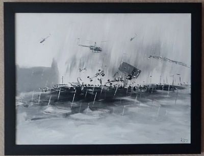 Батынков Константин Александрович (род. 1959). " Дорожное происшествие ". 2007. Холст, акрил. 