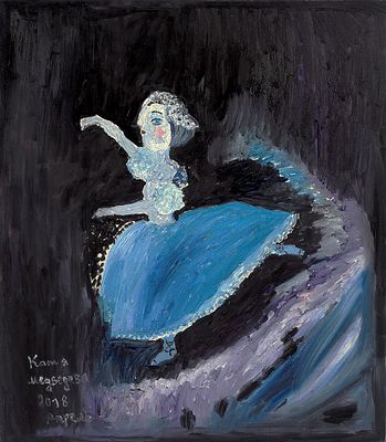 Катя Медведева.
Балерина. 2018 г
Холст, масло.
Размер работы: 70х80 см
В левом нижнем углу 