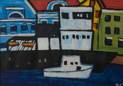 Галина Вайман-Стожарова - Галина Вайман-Стожарова. Кораблики на Неве. 2005, бумага, темпера, 43х61