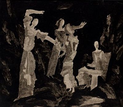 Борис Кочейшвили.
Без названия. 1987.
Бумага, тушь 66х75. Московский художник и поэт. В 1962 