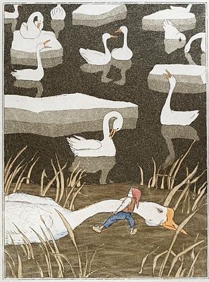 [первый оттиск] Диодоров Борис. Путешествие Нильса с дикими гусями. 1978, офорт, акватинта 