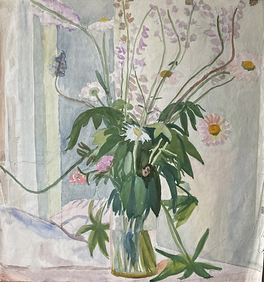 Татьяна Исидоровна Купервассер( 1903-1972)
«Поникший букет.» 1970 год. Бумага, акварель. 60 см