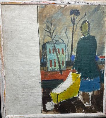 Русаков Александр - Русаков Александр. Эскиз к картине « Женщина с коляской». 1927-28 гг, холст