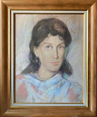 Лучишкин С.А - Лучишкин С.А.(1902-1989)Портрет девушки.1972 год. Картон , пастель. Авторская 