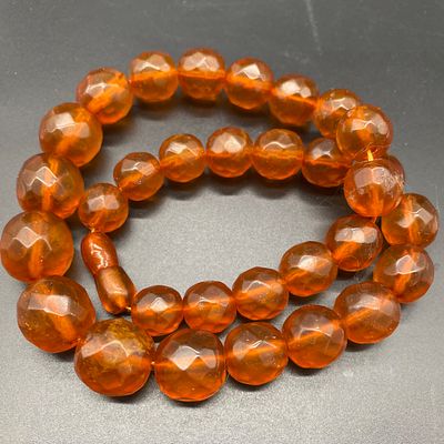 Винтажные бусы граненые янтарные шары. СССР. Знаменитый Калинградский янтарный комбинат (КЯк)До 