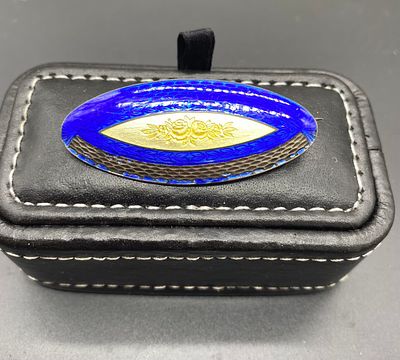 Антикварная серебряная брошь. Дореволюционная Россия. Серебро 84 пробы, эмаль, позолота 