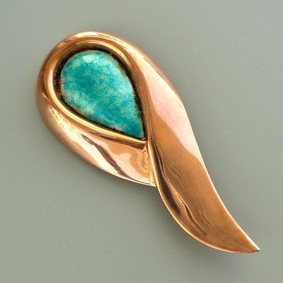 MATISSE RENOIR. Брошь "Абстракция". 50-е годы 20 века. Крупная лаконичная брошь выполнена из 