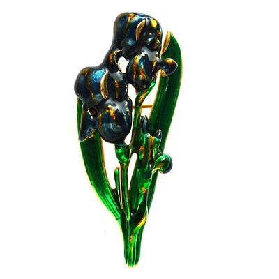 Брошь "Ирисы" от MFA. 80-90-е годы 20 века. Великолепная коллекционная брошь выполнена в виде 