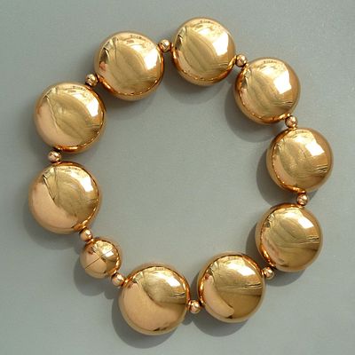 Bronze Milor Italy. Браслет. 90-е годы.
Стильный крупный браслет цвета золота состоит из 