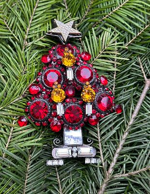 Новогодняя крупная брошь &laquo;Елка&raquo; от Ларри ВРБА. Оригинал! Самая статусная из всех бижутериях 