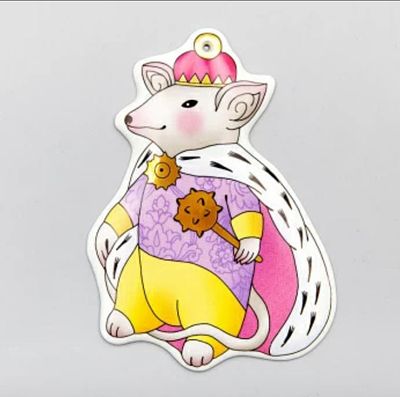 Мышиный король. Елочная игрушка.
Цветкова Л. Ю. 
Твердый фарфор, ИФЗ. 
11,5х7 см