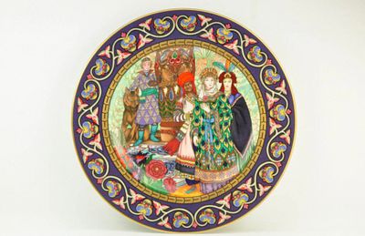 Настенная ТАРЕЛКА Русские сказки ЖАРПТИЦА VВ. Настенная тарелка из серии "Русские сказки" - 