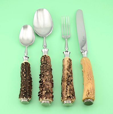 Набор эгоист 4 предмета рог Othello Золинген Германия. Набор из четырех предметов с ручками из 