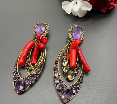 Драгоценные серьги американской марки C&D. Длина 10 см. Фирменный сплав и только натуральные 