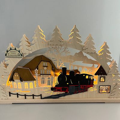 Светильник-арка 3D “Вокзал с паровозом”. RATAGS
Эта арка -новинка 2022г. Паровоз стоит на 