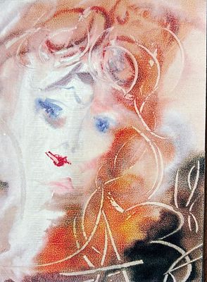 (Экспертиза!) Зверев Анатолий Тимофеевич (1931-1986). Женский портрет. 1968 год, бумага 